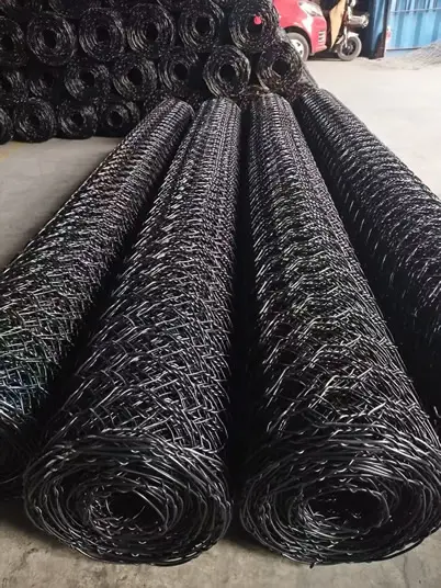 Black PVC Coated Gabion Mesh - Double Twisted Hexagonal for Rockfall Protection & Slope Stabilization